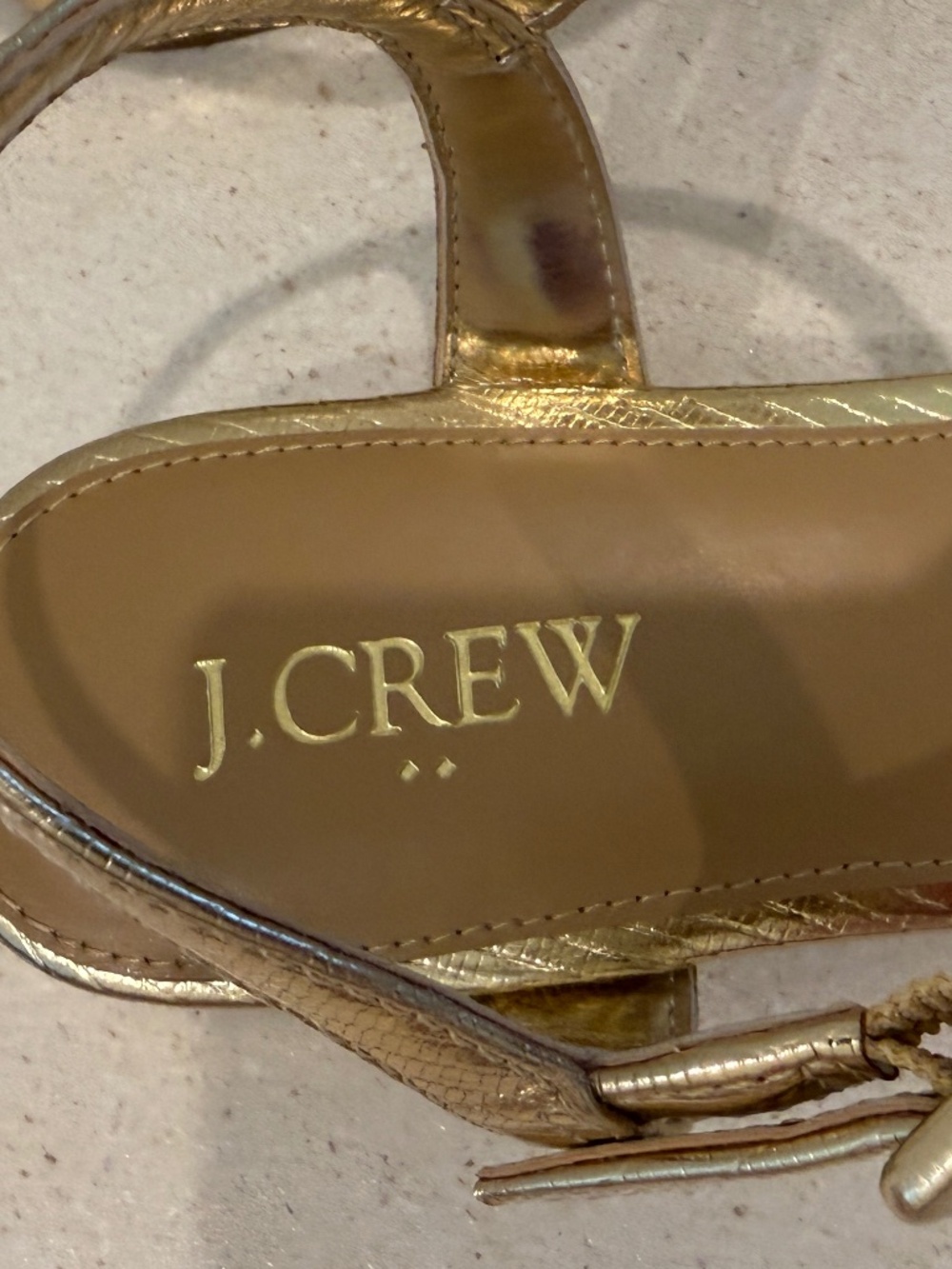 Gold Ankle-Strap Sandals - NEW!! - Picture 7 of 9